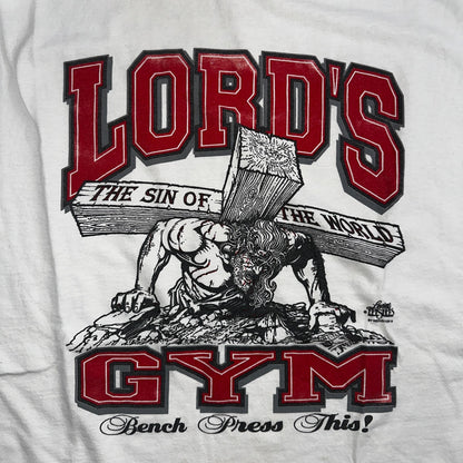 Rare Vintage 90s Living Epistles Lords Gym Graphic Jesus AOP Shirt 2XL Rap Band
