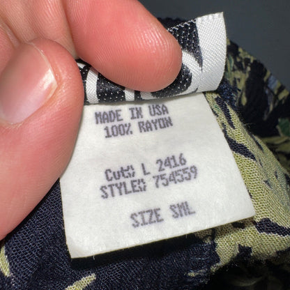 Clio VTG 2 Piece Set Blouse Shirt Pants Rayon Hawaiian Floral Boho Chic 1980s