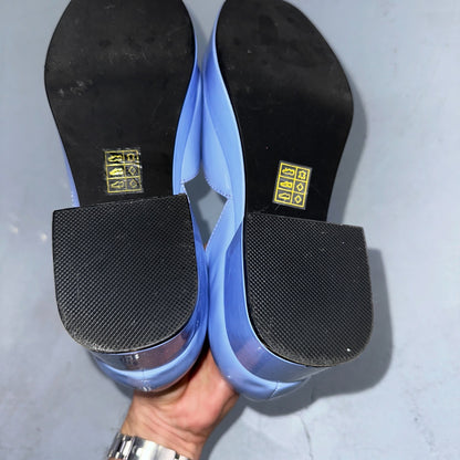 Jeffrey Campbell Ecolier Platform Pump Maddison Mary Jane Blue Platform Shoes