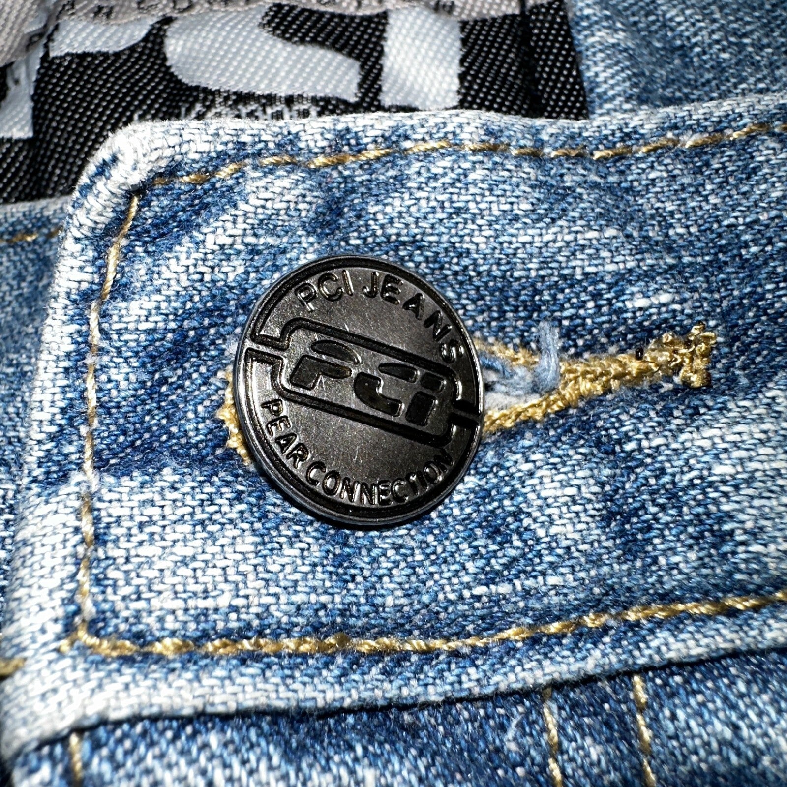 PCI PEAR CONNECTION Kenpa Blue Denim Baggy Skate Cargo Shorts Men Size 38 Y2K