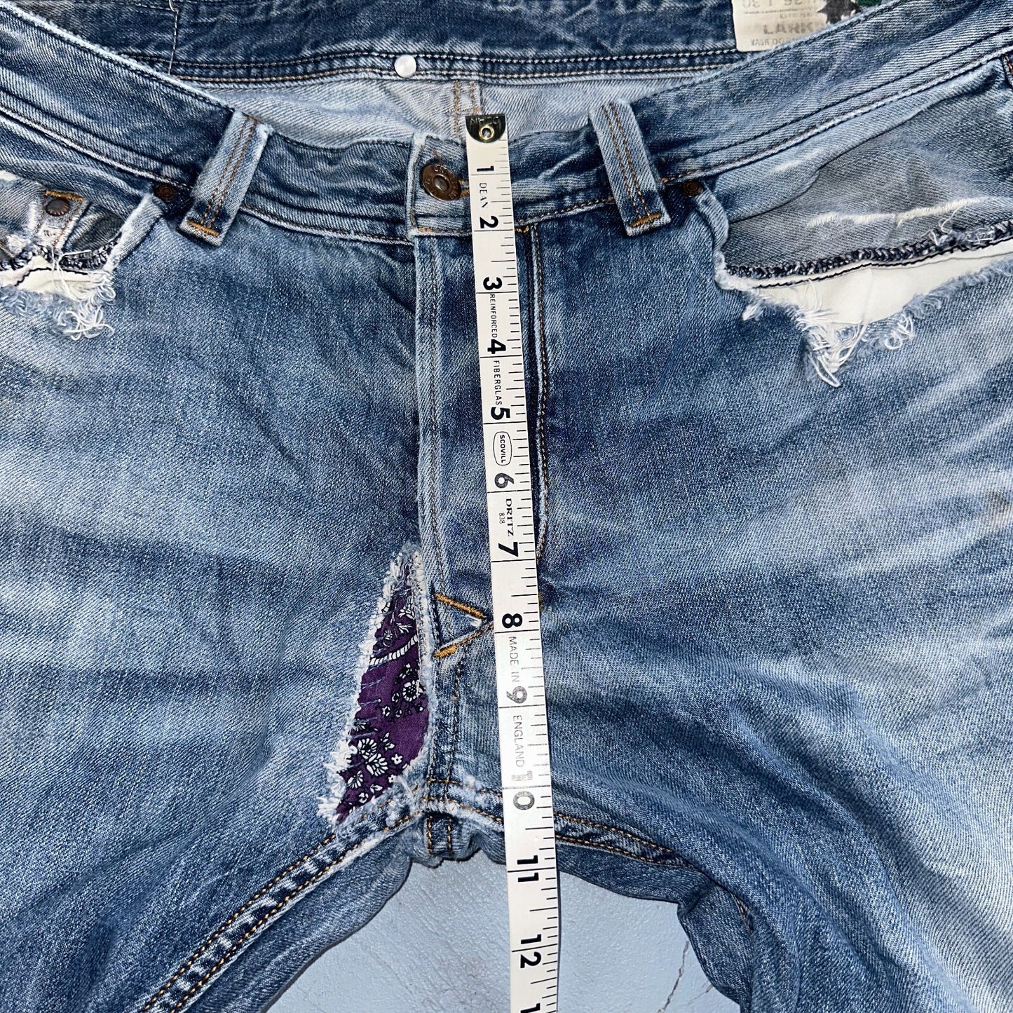 Diesel Larkee Bootcut Stretch Jeans Mens 36x30 Blue Straight 008M2 Whisker Italy