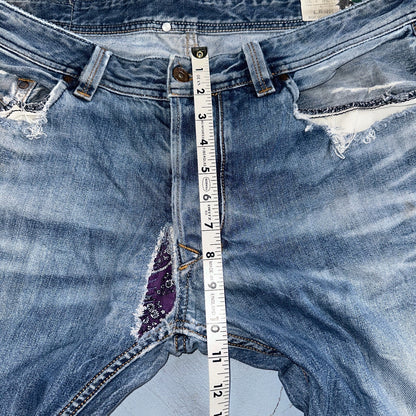 Diesel Larkee Bootcut Stretch Jeans Mens 36x30 Blue Straight 008M2 Whisker Italy