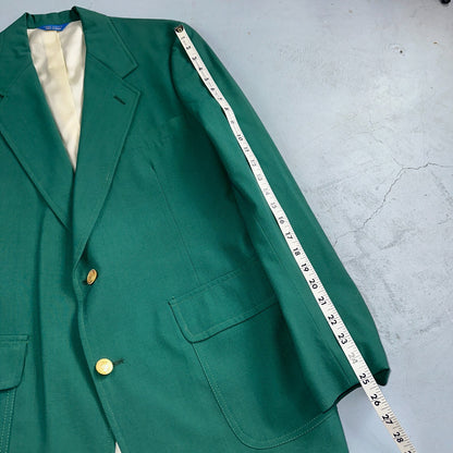 40L VTG Pendleton Mens Blazer Sport Coat Two Gold Button Jacket Green Suit Wool
