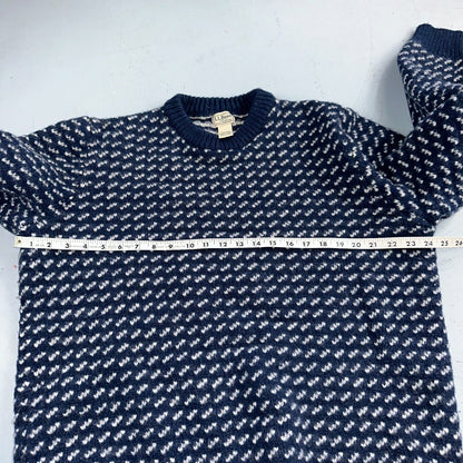 LL Bean VTG Sweater Mens 3XL Birdseye Norwegian Wool Fisherman Blue Heritage