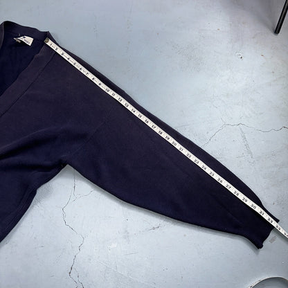 Vintage 70s Robert Bruce Cardigan Sweater Adult XL Navy Grandpa Grunge Faded