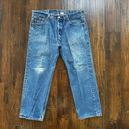 Vintage Y2K 90s Levis 501 XX Button Fly Light Wash 40x30 Jeans Act 36x26