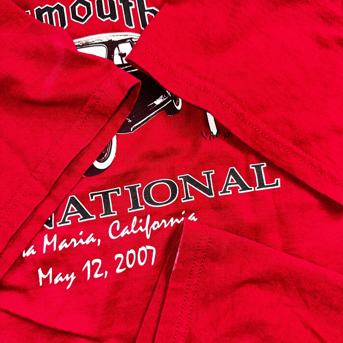 Plymouth California Dreamin Y2K Graphic VTG T Shirt Santa Maria Cars Red XL