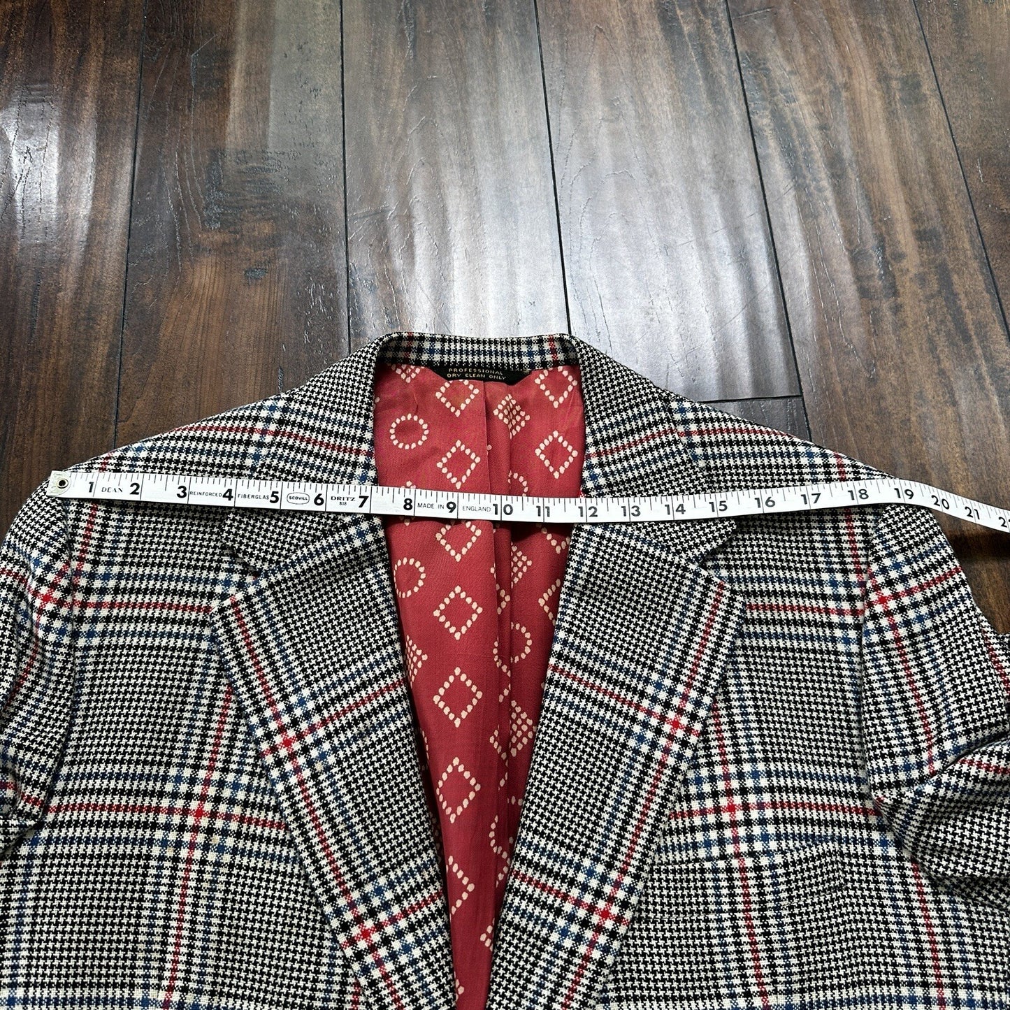 1960s 1970s Gray Cashemere Sport Jacket VTG Mens Suit 46 Rockabilly Stripe Plaid