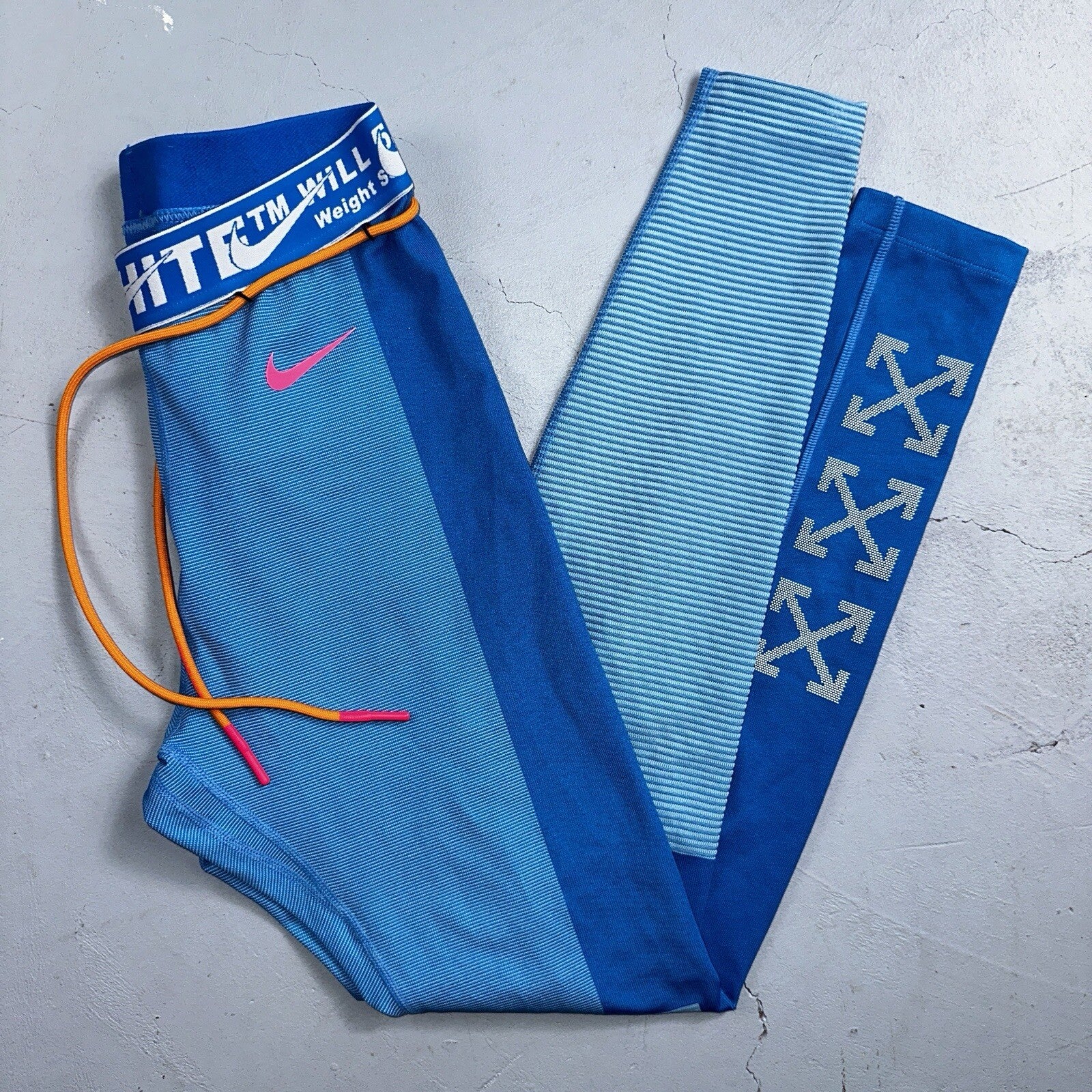 OFF-WHITE  x NIKE Training Leggings Tape Band Sweatpants Small Virgil Abloh Gym