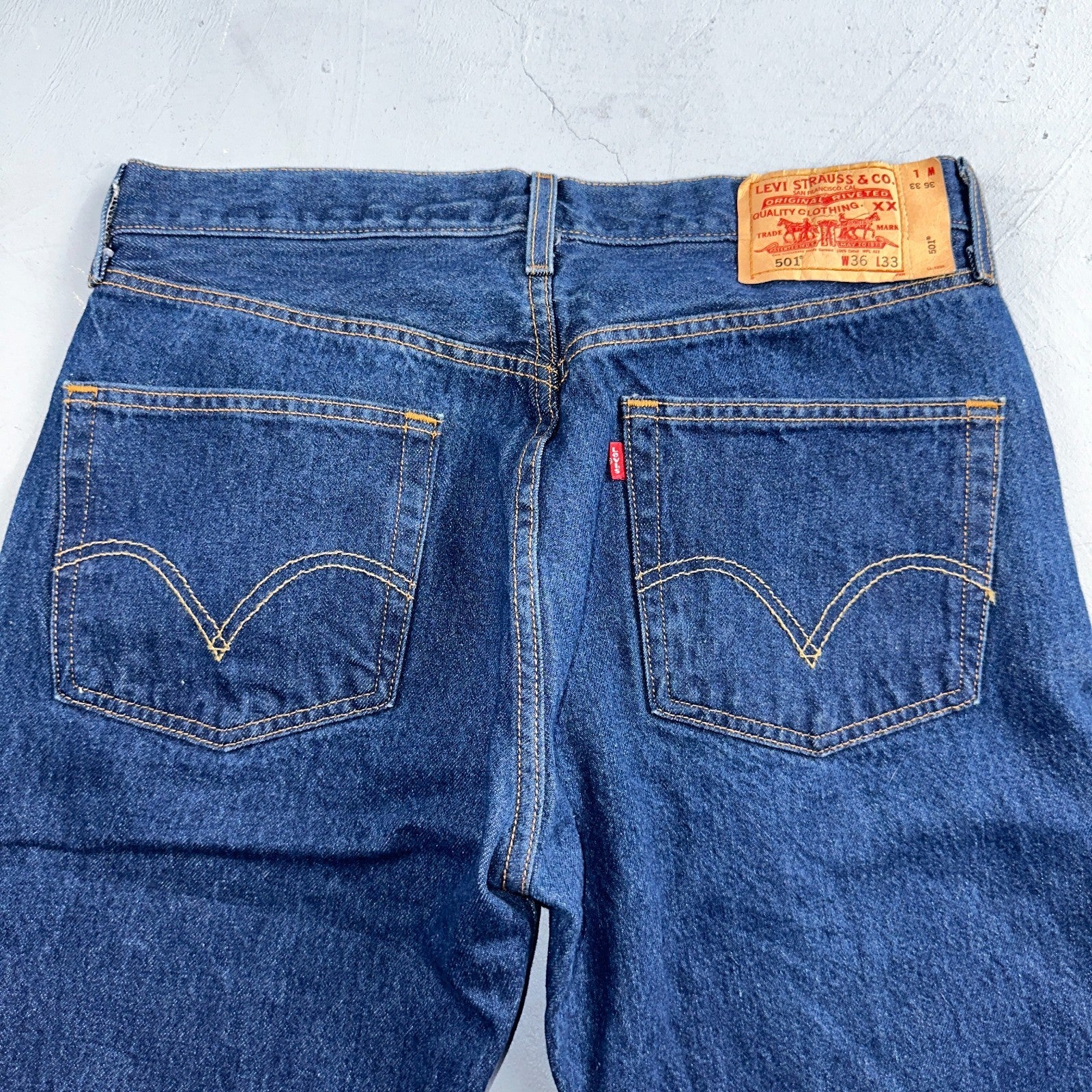 Levis 501 Vintage Y2K 90s XX Straight Leg Jeans Blue Dark Wash 36x33 Act 32x26