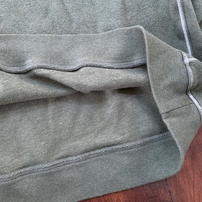 LL Bean Quarter Zip Pullover Fleece Sweater Mens L Green VTG 90s Style Basic