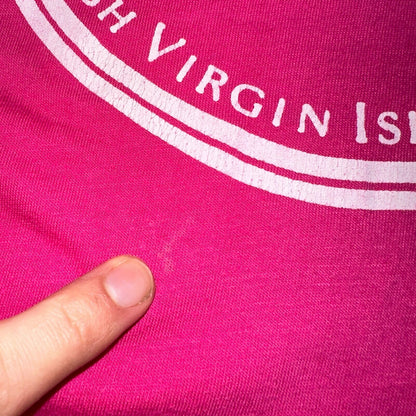 British Virgin Islands 80s VTG T Shirt Pink Shell Ocean Travel UK Graphic Art