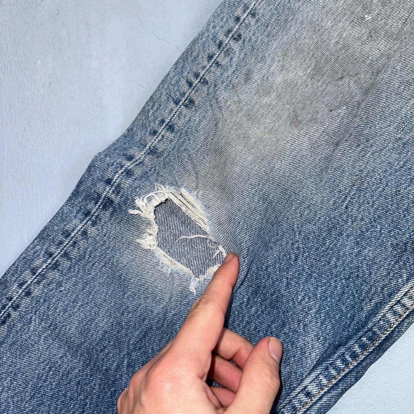 Levis 501 Vintage 90s USA XX Straight Leg Jeans Blue Thrashed 36x36 Act 33x31