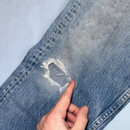 Levis 501 Vintage 90s USA XX Straight Leg Jeans Blue Thrashed 36x36 Act 33x31