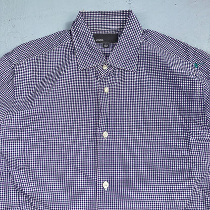 Vince Shirt Mens M Purple Gingham Long Sleeve Button Up Checkerboard
