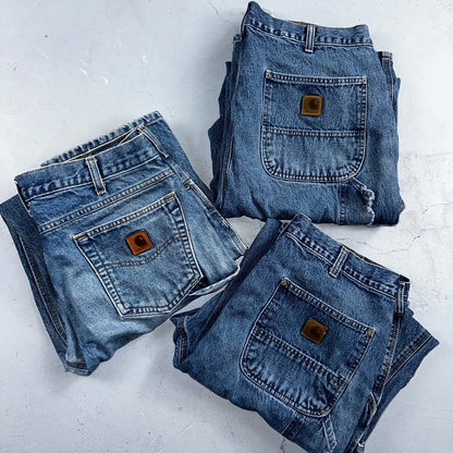 Carhartt B171 B13 DST Carpenter Jeans Relaxed Faded Pants 36x34 Lot of 3