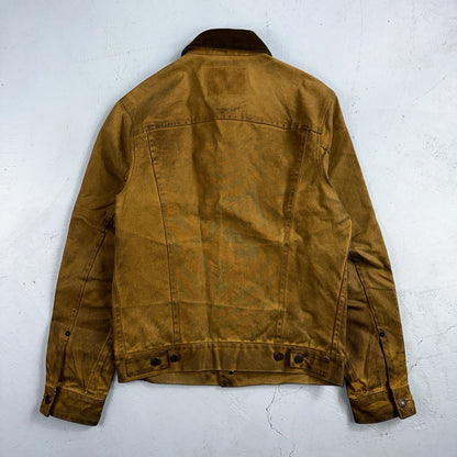 Filson x Levis Tin Cloth Trucker Jacket Men’s Small Tan Made In USA VTG Oil