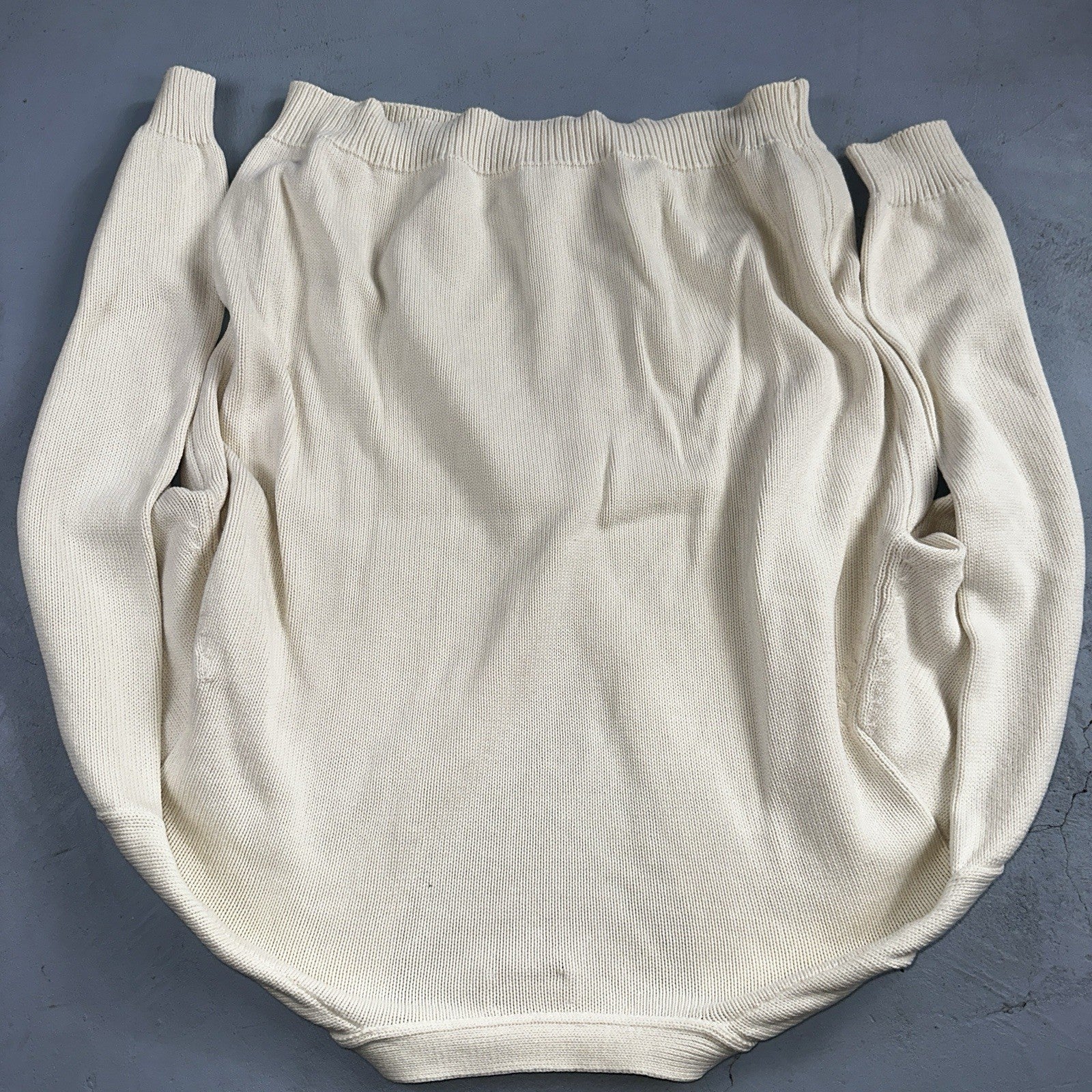 Vintage Lands' End Cardigan Sweater Men's Large White Button Front Made in USA