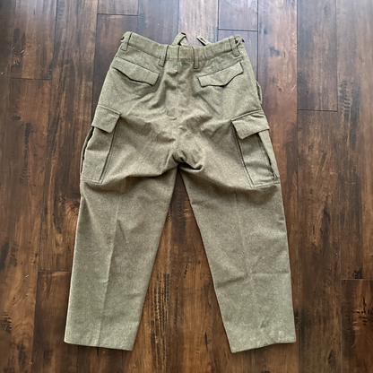 Vintage Sportra Arnstorf German Military Wool 60s 1960s Cargo p WWII Pants 33x28