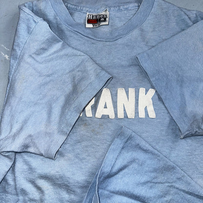 Frank Text Hanes 70s VTG T Shirt 1970s Troop Single Stitch Basic Quote