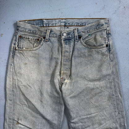 Levis 501 Vintage 90s XX Straight Leg Mexico Jeans 33x34 Light Wash Act 31x27