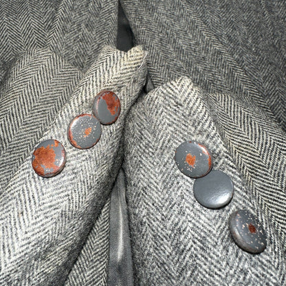 YSL Yves Saint Laurent Vintage Gray Tweed Jacket 38 Blazer Coat France Suit 80s