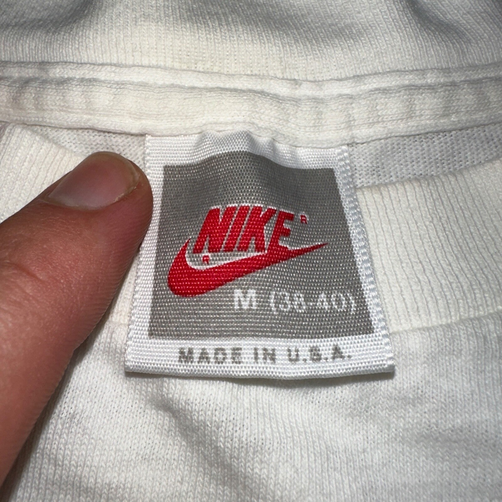 Nike Just Do It JDI VTG T Shirt Gray Tag 90s Single Stitch White Basic Gym