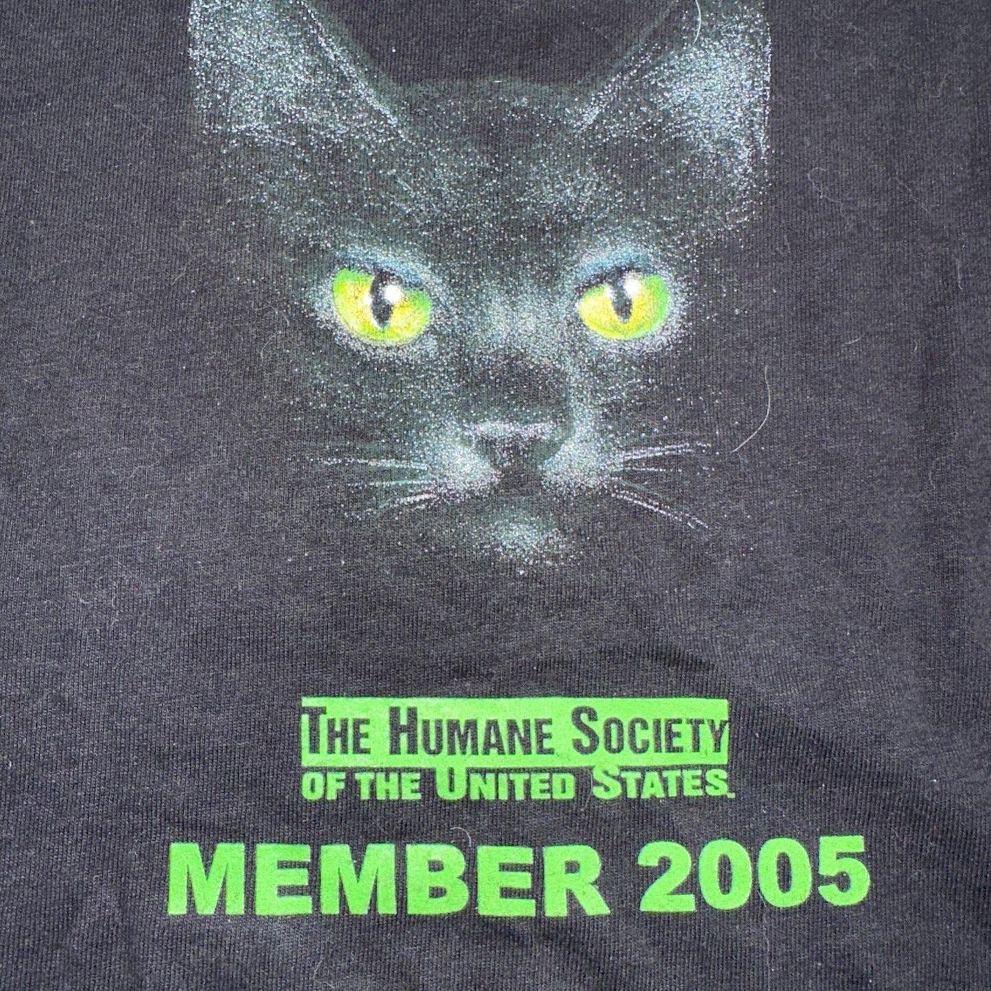 Black Cat 2005 VTG T Shirt Mask Movie Humane Society Animals Cute Love Hans