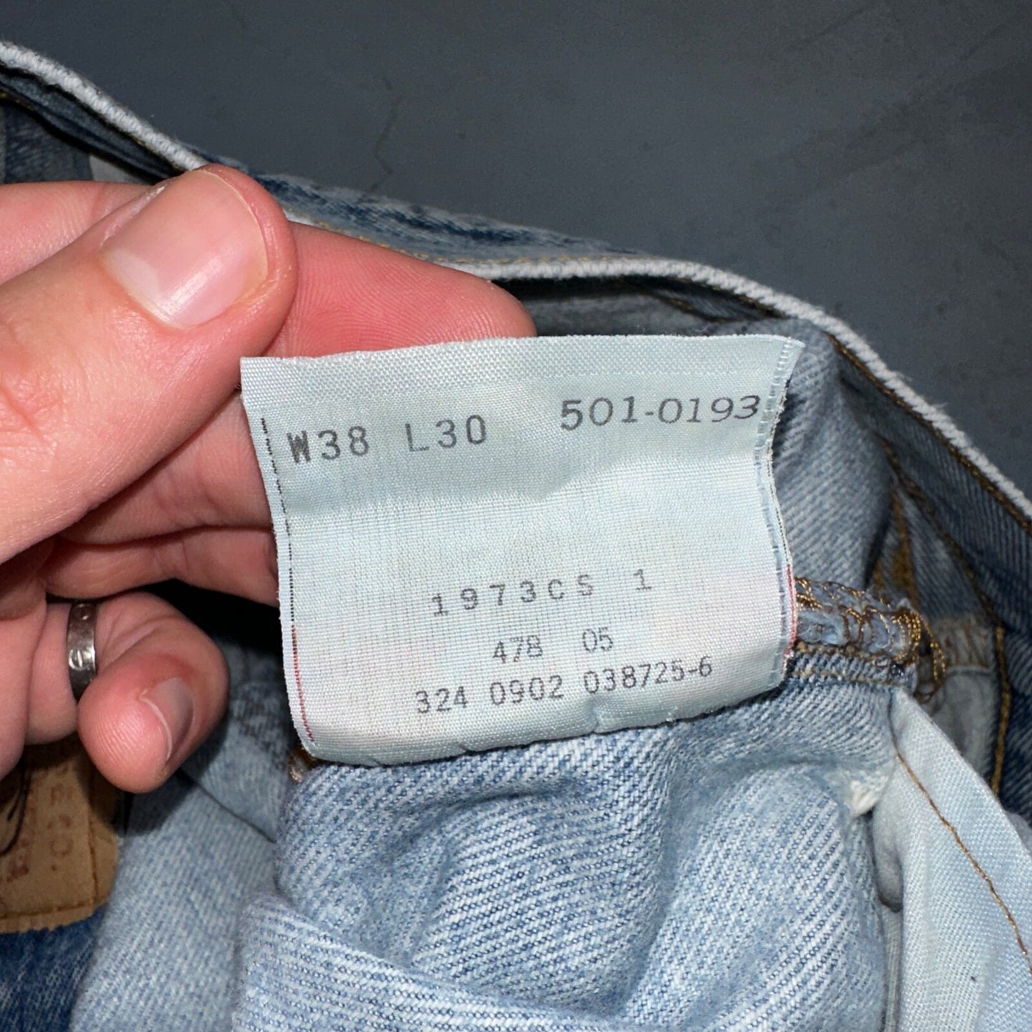 Levis 501 Vintage 90s Mexico Straight Leg Jeans 38x30 Y2K Light Wash Act 37x29