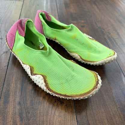 Vintage 80s Nike Aqua Sock Hot Pink Neon Green Size M 8-9 Rare 90s Unwearable