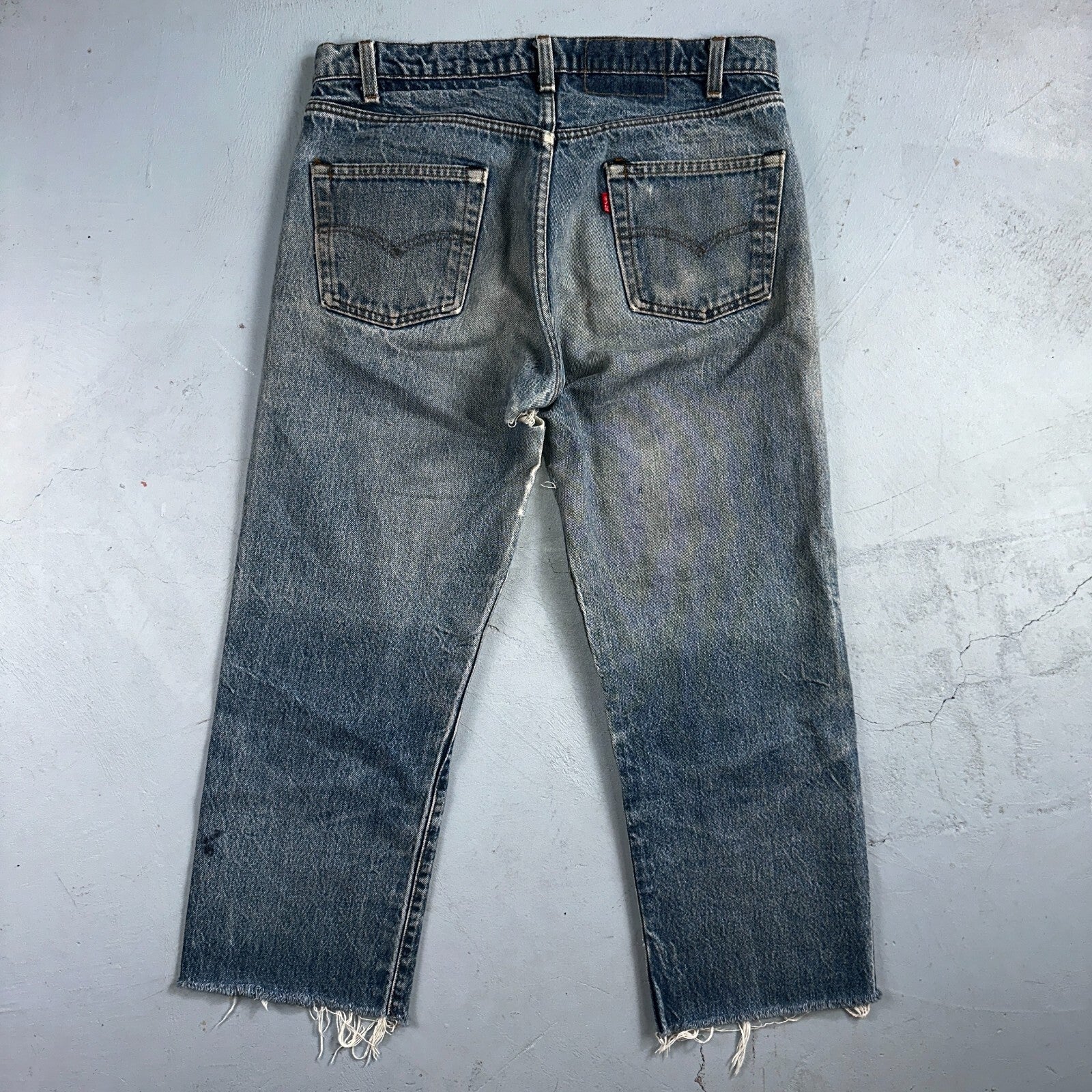 Levis 501 Vintage 80s USA XX Straight Leg Jeans Blue Light Wash Act 32x24 Capri