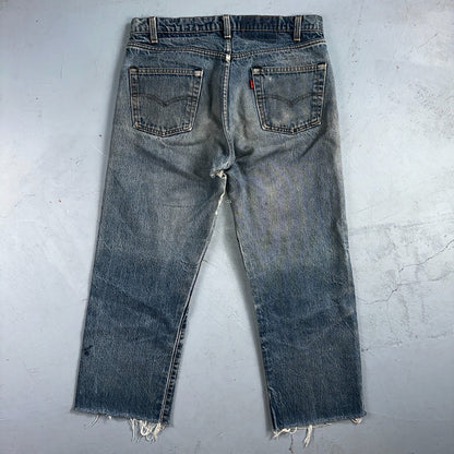 Levis 501 Vintage 80s USA XX Straight Leg Jeans Blue Light Wash Act 32x24 Capri