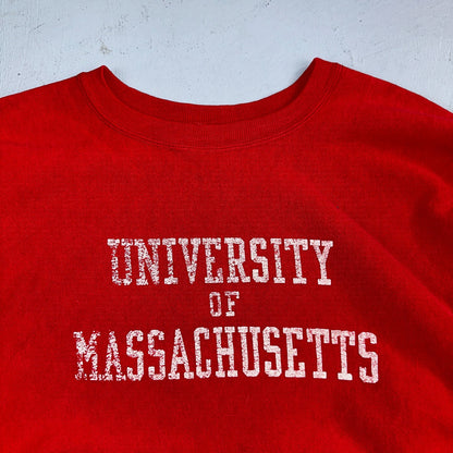 VTG 80s Champion Reverse Weave Crewneck Sweatshirt USA Massachusetts MIT Red