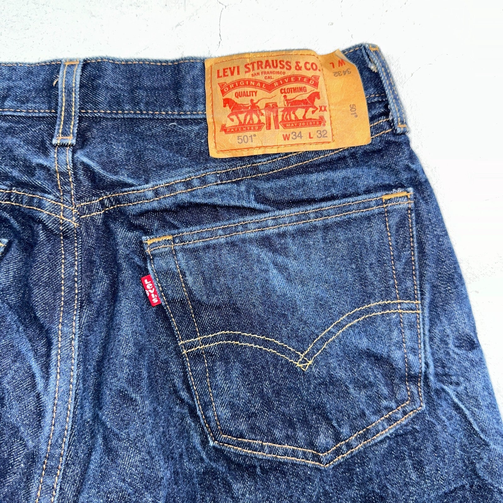 Levis 501 Y2K XX Straight Leg Jeans Blue VTG Dark Wash 34x32 Act 30x28