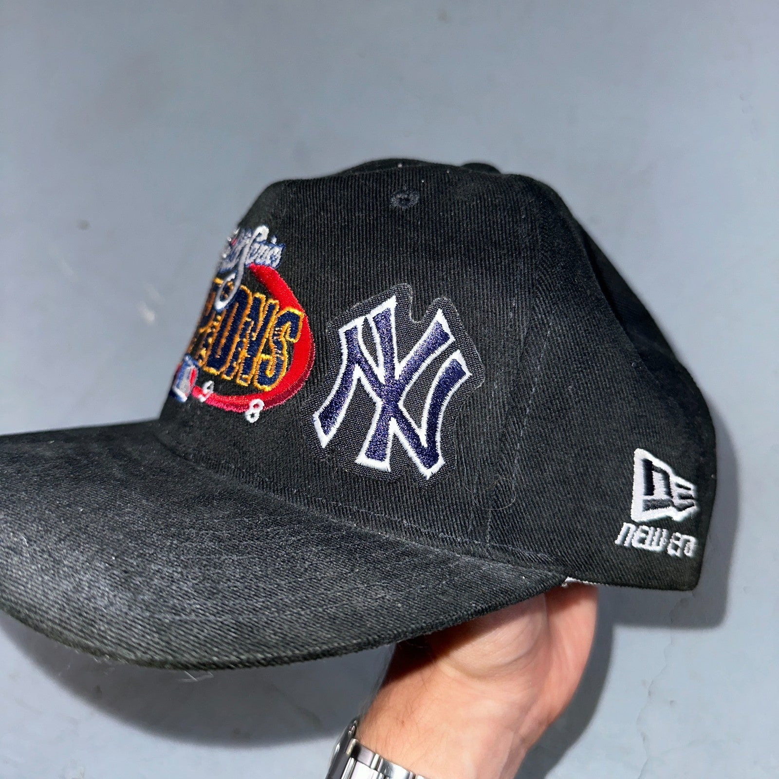 Vintage  New Era 1998 New York Yankees Hat Snapback MLB World Series Black Cap