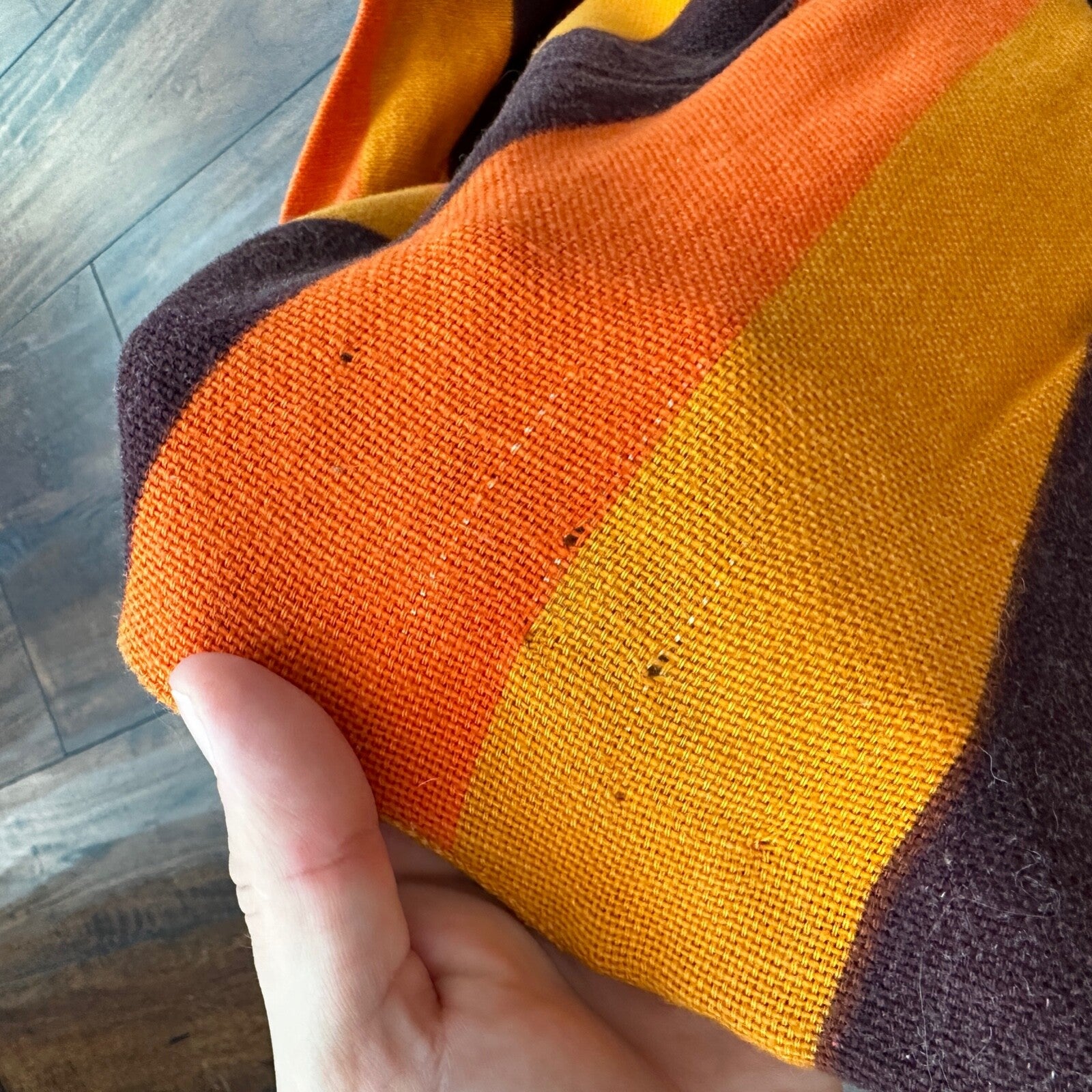 VTG 1960s Rockabilly Womens Dress Summer Skirt 60s 70s Top Orange Mexico Stripe