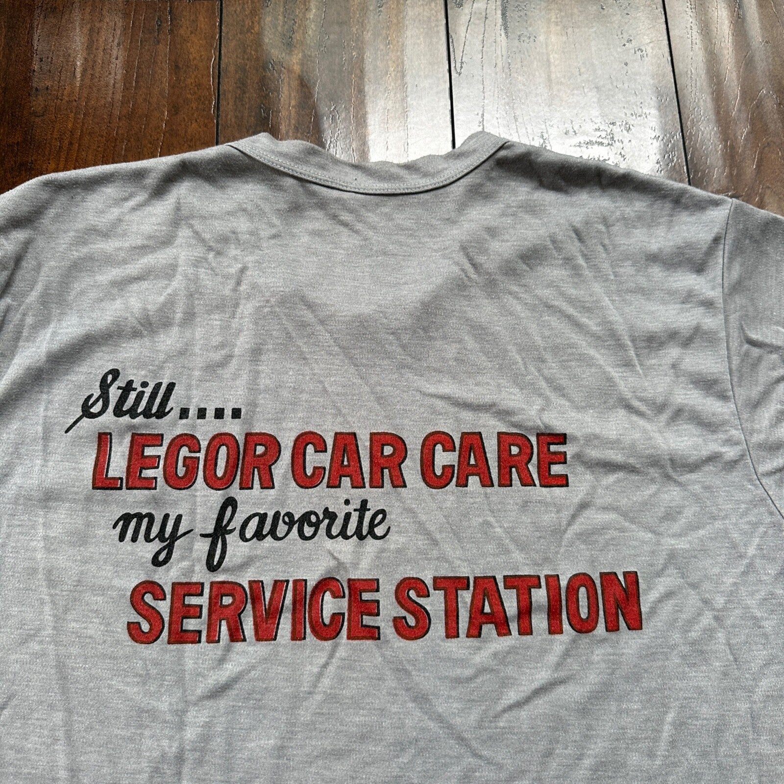 Legor Caltex VTG T Shirt Service Station PDX Portland Oregon Grey Single Stitch