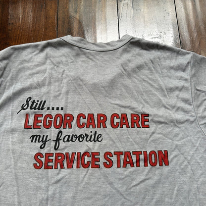 Legor Caltex VTG T Shirt Service Station PDX Portland Oregon Grey Single Stitch