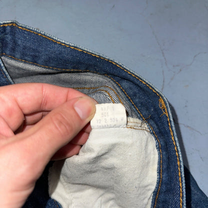 Levis 501 Vintage 80s Redline Selvedge USA XX Jeans Dark Wash 27x34 Act 25x31