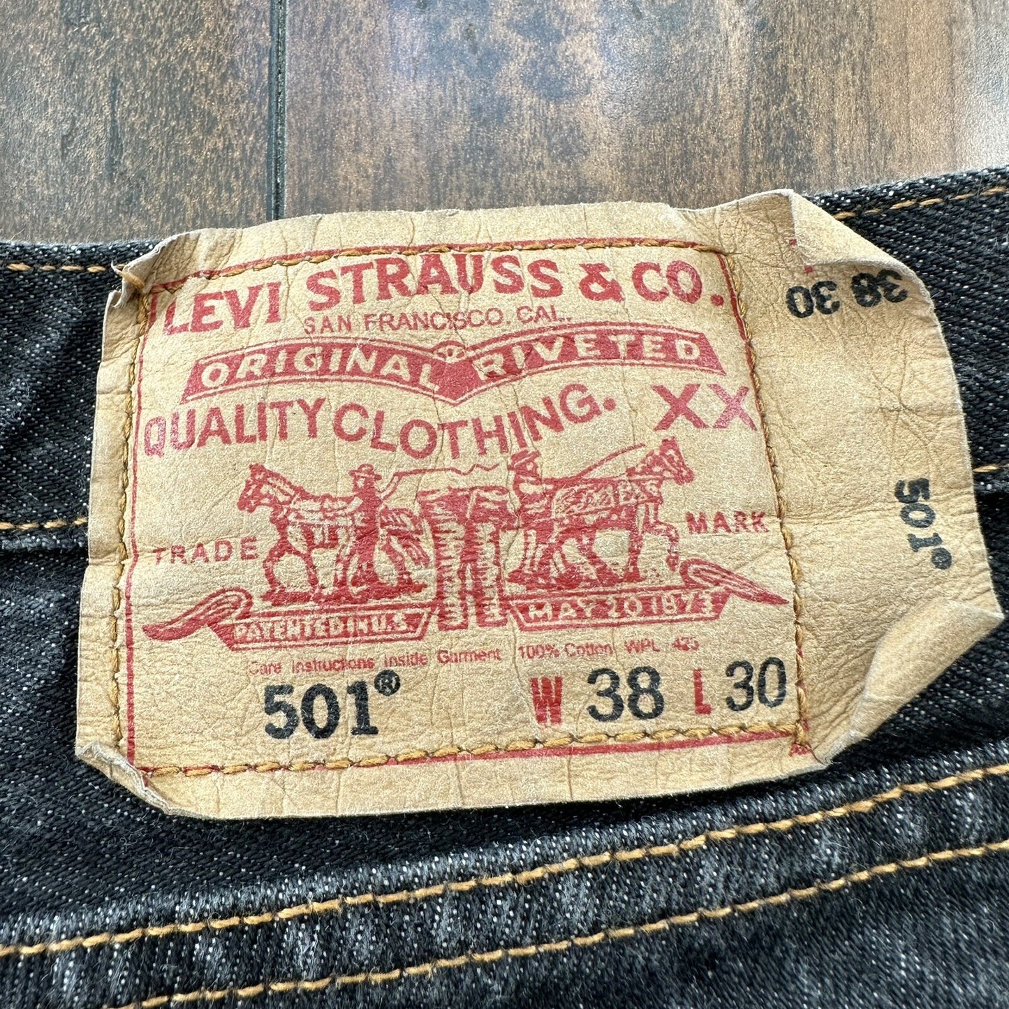 Vintage 90s Levis 501 XX 38x30 USA Tag Jeans Black 80s Act 36x30