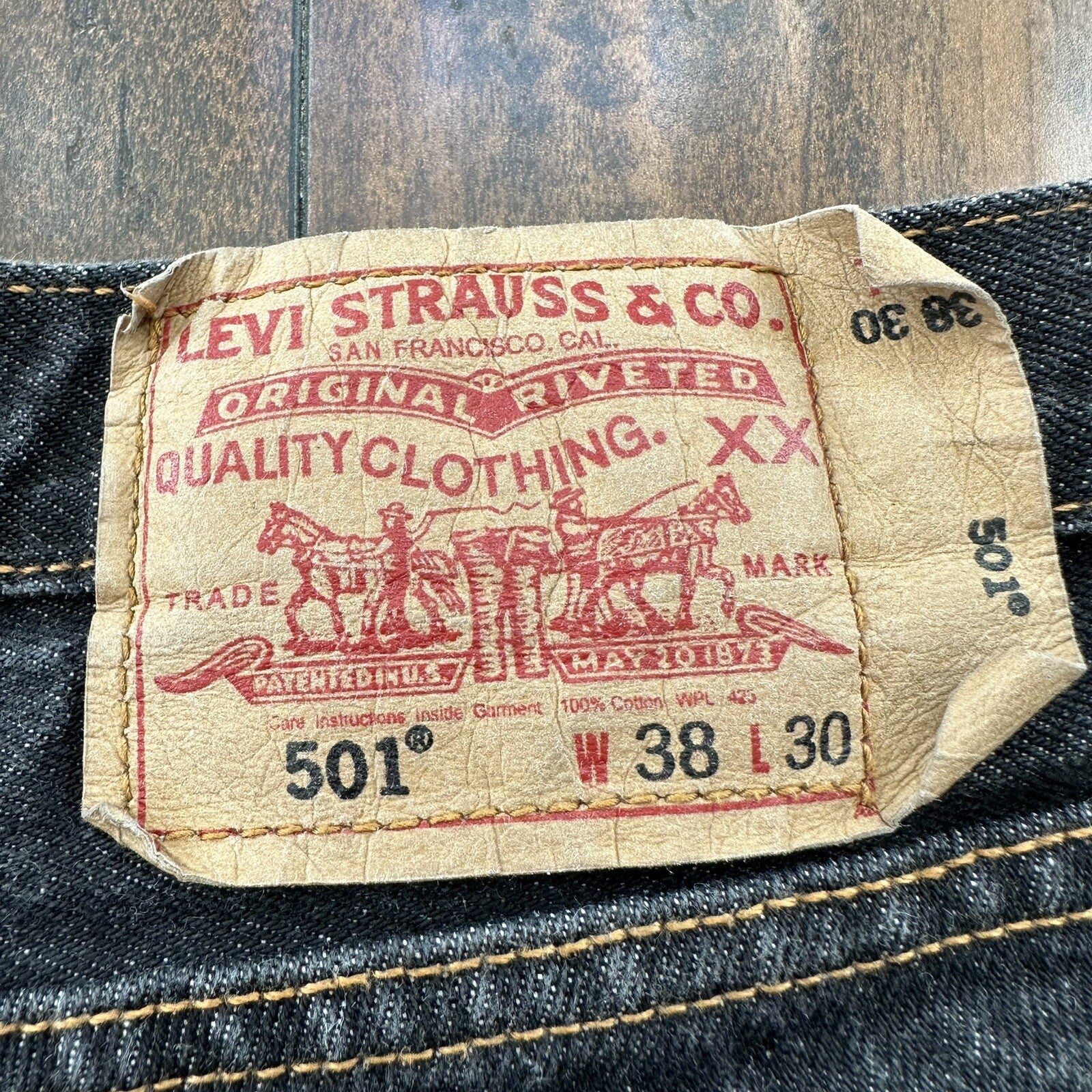 Vintage 90s Levis 501 XX 38x30 USA Tag Jeans Black 80s Act 36x30