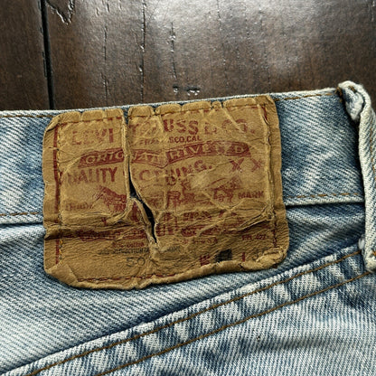 Levis Vintage 80s Redline Selvedge USA 501 XX Jeans Light Wash 32x36 Act 29x31