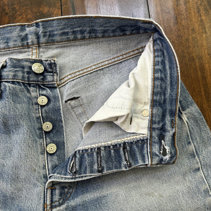 Levis Vintage 80s Redline Selvedge USA 501 XX Jeans 66 70s Light 30x33 Act 28x28