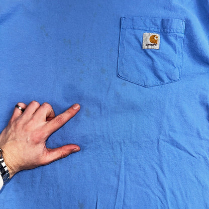 Carhartt Blue Pocket Y2K VTG T Shirt K87 Simple Basic Workwear 2009 Size XL