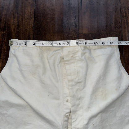 RARE VTG 1920s White Buckle Back Pants Work Wear Union 10s 30s 28x31 Navy USMA
