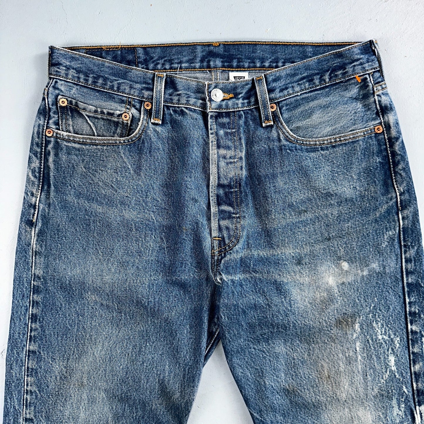 Levis 501 Vintage Y2K XX Straight Leg Jeans 90s Blue Med Wash 35x33 Act 33x29