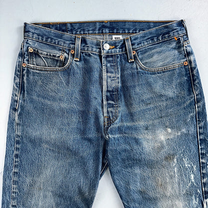 Levis 501 Vintage Y2K XX Straight Leg Jeans 90s Blue Med Wash 35x33 Act 33x29