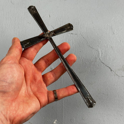 Holmes Edwards Cross Small Antique Crucifix Early 1900's Silver Plate Rare Find