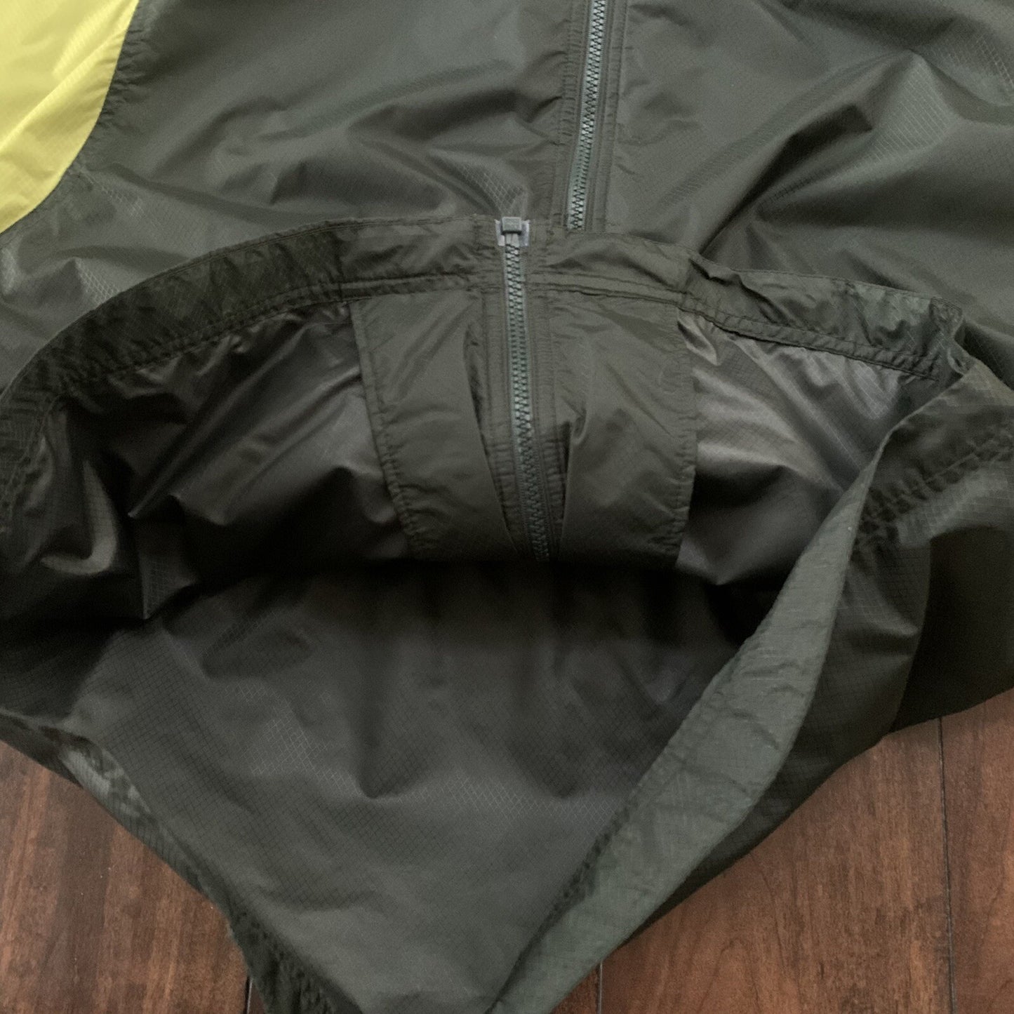 Vintage Nike Womens S 90s Windbreaker Forest Green Zip Pullover Cinch Jacket