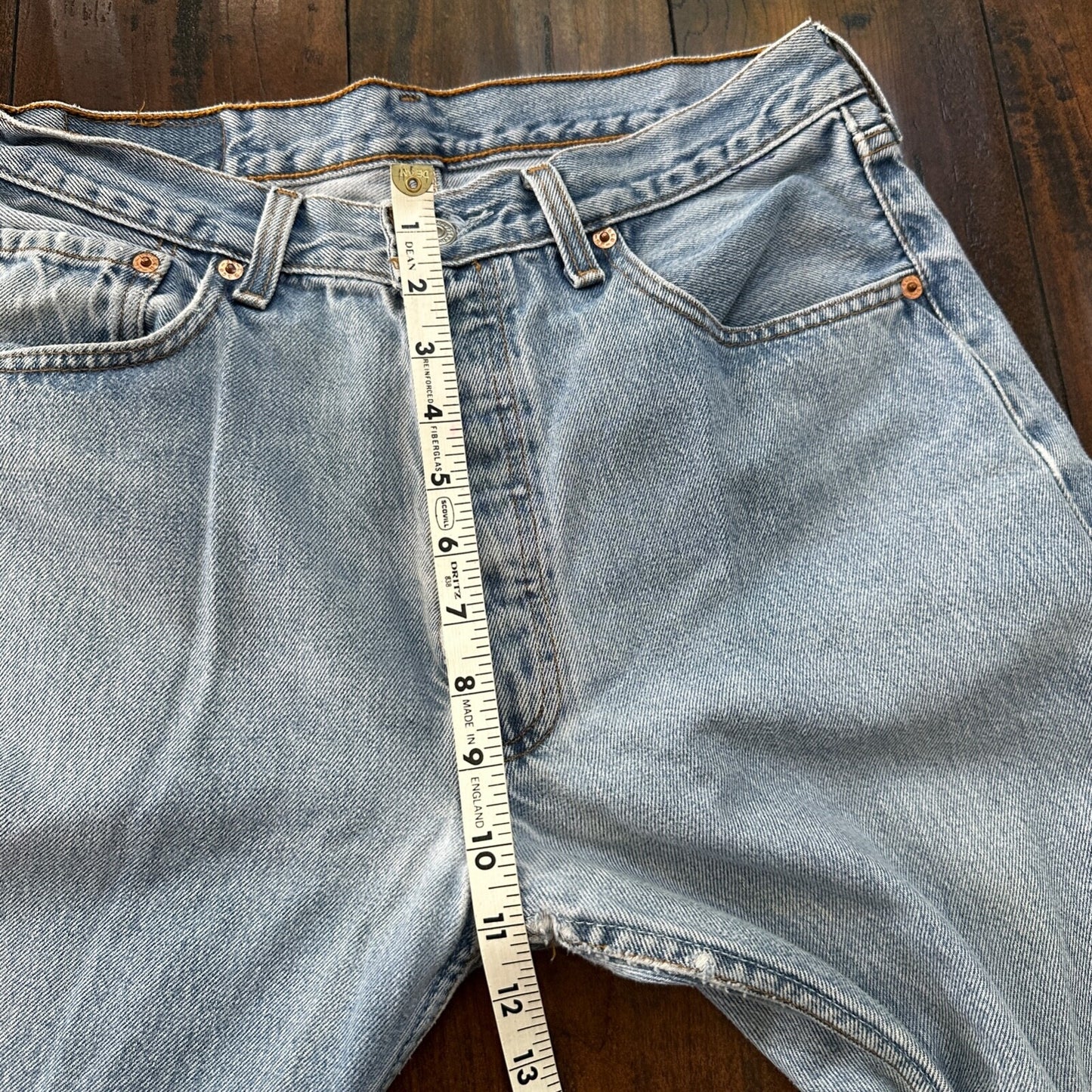 VTG 90s Levis 501 Button Fly 34x36 USA Tag Jeans Straight Wash Blue XX Act 30x32